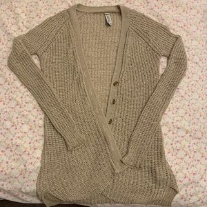 Crochet open-front cardigan